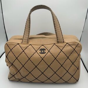 Chanel Wild Stitch Boston handbag Beige